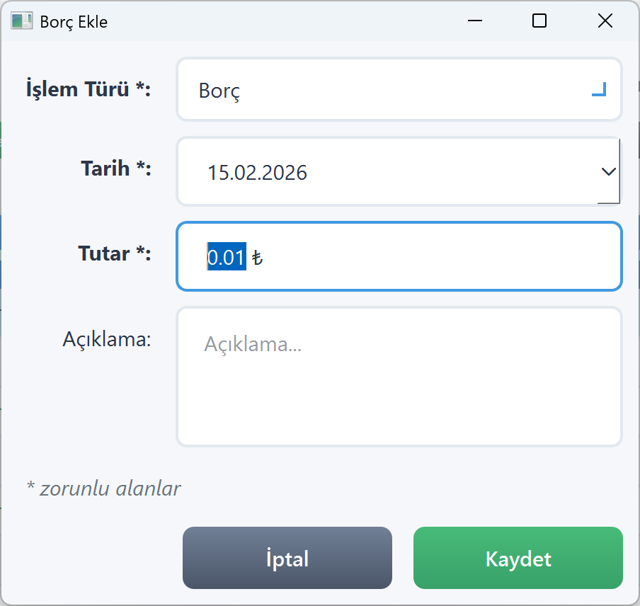Zentool Veresiye - Ayarlar